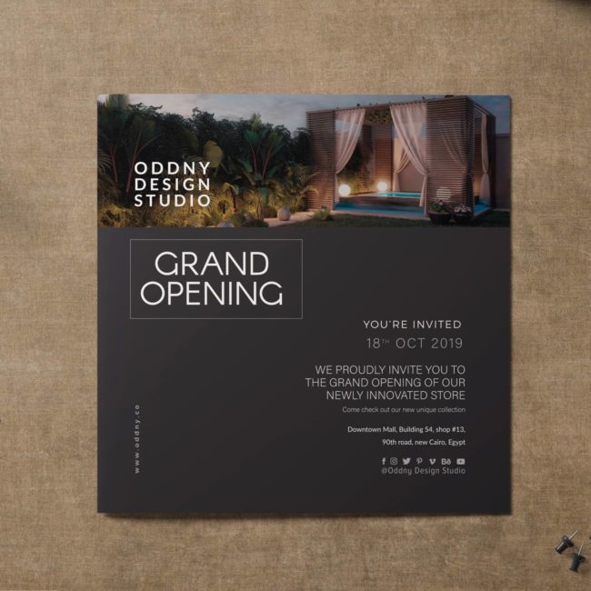 GRAND OPENING INVITATION - ODDNY DESIGN STUDIO-Tact Studios